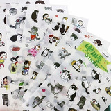 Stickers Gato Kawaii - 6 Hojas