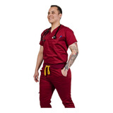 Ambo Medico Cocowear - Red Velvet Con Puño Hombre