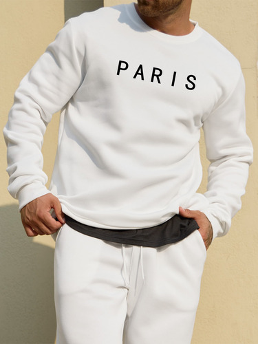 Sudadera Paris  Con Estampado Sweater Sueter