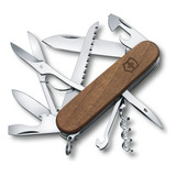 Victorinox Navaja Huntsman De  Madera, Marrón, 13 Usos Color Marrón