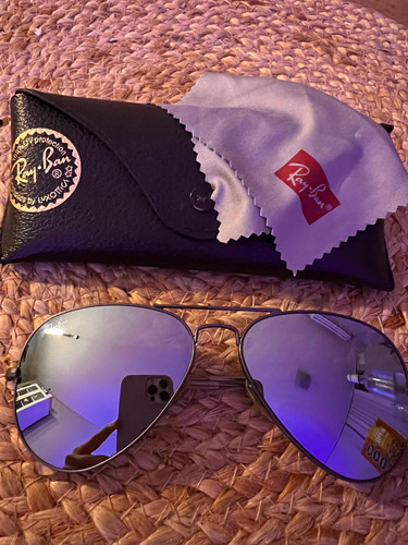 Anteojos Ray Ban Aviator 3025 Espejados Plata