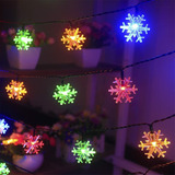 Xingpold Solar Christmas Snowflake String Lights Outdoor Wat