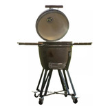 Kamado Ahumador Cerámico Termómetro 56cm Parrilla Inox Rueda