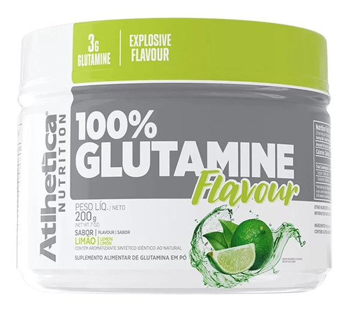 100% Glutamina Com Sabor - Pote 200g - Atlhetica Nutrition