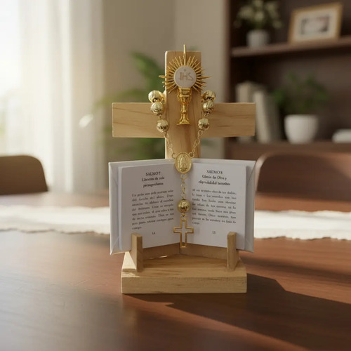 20 Recuerdos: Biblia Mini+ Cruz Madera+ Decenario+ Custodia | Envío gratis