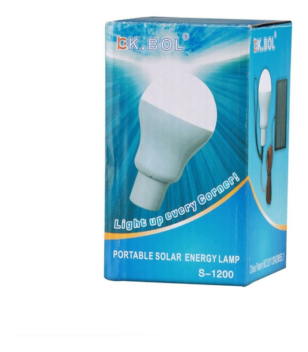 2 Lâmpada Recarregável Energia Solar S-1200 Led Acampamento Cor Branco Cor Da Luz Branco