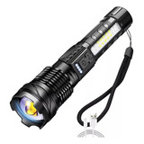 Linterna Led Usb Titanium Tactical Laser Pro Camping Trail, Color: Negro, Color De Luz: Negro