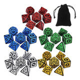  Kit 7 Dados Rpg Runas D4 D6 D8 D10 D10% D12 D20 Escolha Cor