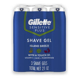 Gel De Barbear Gillette Sensitive Plus Vitamina C Kit 3x198g