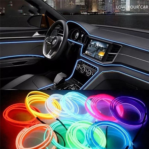 Hilo Tira Luz Neon Colores Led 12v Auto Moto 2m