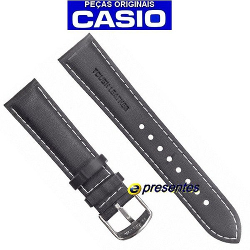 Pulseira Casio Ef-503 Couro Preto (20mm)- 100% Original