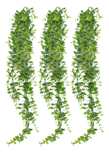 3 Pendente De Eucalipto Verde Toque Real Planta Artificial 