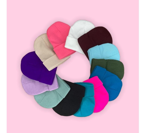 Gorros De Lana Beanie Con Doblez- Variedad Colores