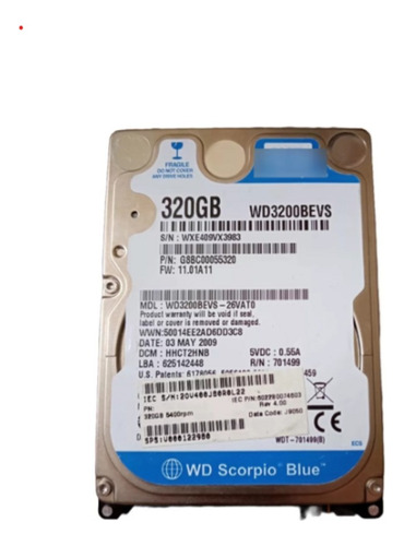 Disco Duro Sata 320 Gb Wd Wd3200bevs Para Portatil