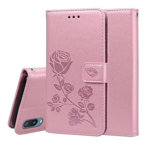 Para Samsung Galaxy A02 (versión Europea) Pink In Relief Hor