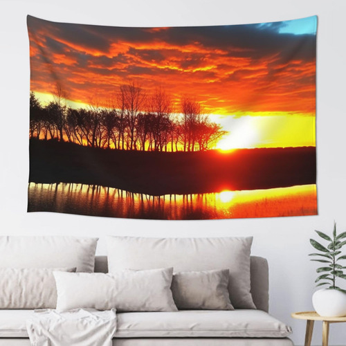 Adanti Beautiful Sunset Print Tapestry Decorative Wall Soft.