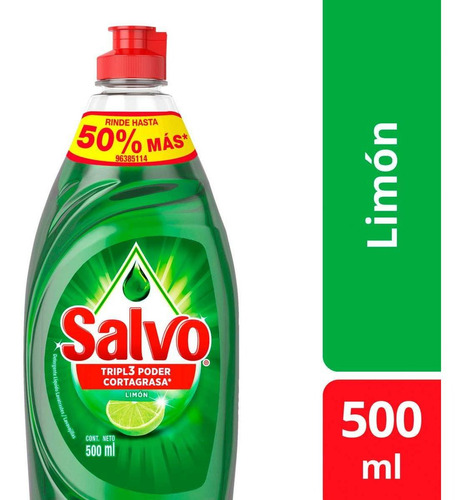 Lavatrastes Líquido Salvo Limón 500ml