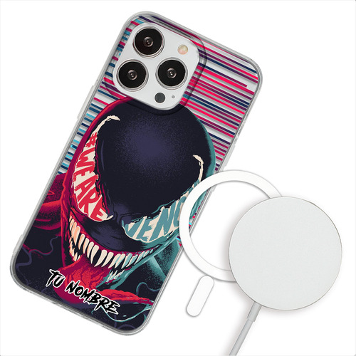 Funda Para iPhone Magsafe Venom Spiderman Con Tu Nombre