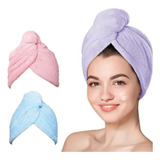 Toallas Cabello Microfibra Secado Rapido Gorro Turbante 