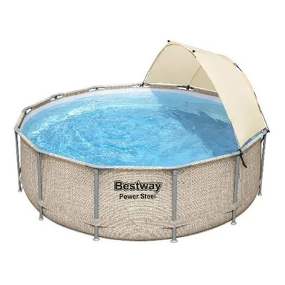 Alberca Estructural Con Techo Power Steel Pool Set Beige 5614u Bestway | Envío gratis