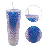 Termo Tumbler Vaso Studded Plastico Popote 700 Ml Colores Color Ombre Diamante