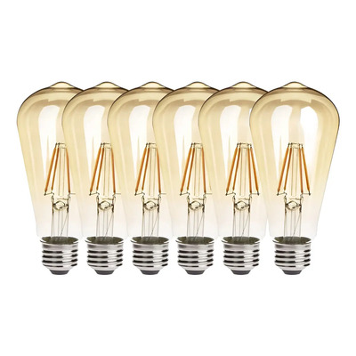 Bombilla Led Edison 4w Luz 6 Pzas E26 (luz Calida-2700k) | Meses sin interés