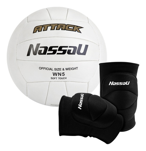 Kit Voley Profesional Pelota Attack + Rodillera Alto Impacto