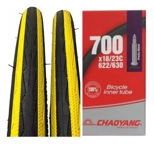 Cubiertas Clincher Chaoyang 700x25  X2 + 2 Camaras Clincher