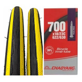 Cubiertas Clincher Chaoyang 700x25  X2 + 2 Camaras Clincher