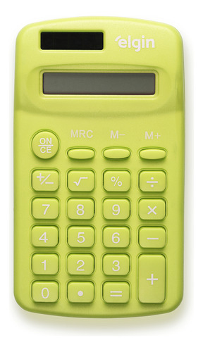 Mini Calculadora De Bolso 08 Dígitos Elgin Portátil Verde