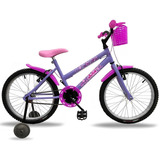Bicicleta Infantil Feminina Com Rodinha Aro 20 Bella 2023 Cor Violeta