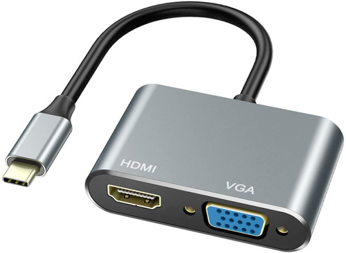 Cabo Conversor Adaptador Usb-c Tipo-c Para Vga E Hdmi Type-c