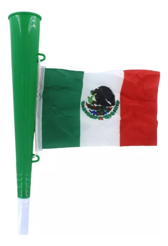 Corneta + Bandera Viva Mexico Fiesta Patria Estadio Trompeta
