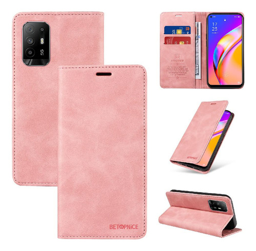 Funda Para Oppo Reno 6z/reno 5z Folio Cartera Magnética Pu .