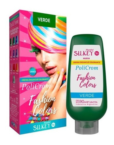  Policrom Fashion Colors Silkey Crema Enjuague Colorantex90ml Tono Voleta