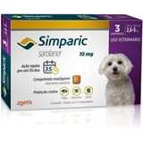 Antipulgas Simparic 10 Mg 2,6 A 5 Kg (c/ 3 Comprimidos)