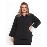 Camisa Social Microfibra Plus Size Manga 3/4 (378)