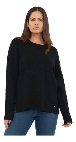 Sweater Mujer Cerrado Negro Corona