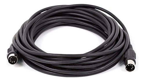 Cable Midi - 25 Pies - Negro Conector Din De 5 Pines Ll...