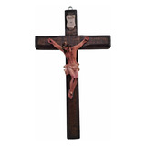 Crucifijo De Pared 24 Cm, Cruz De Madera Jesucristo Resina 