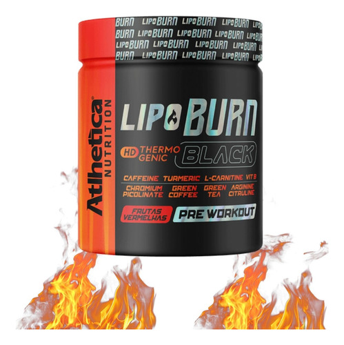 Termogênico Em Pó Lipo Burn Black Pré Workout Atlhetica 200g