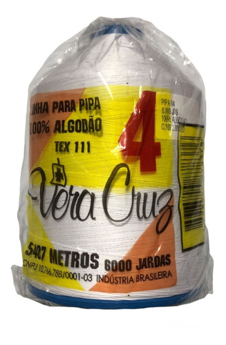 Linha De Pipa Vera Cruz Fio 4 6000 Jardas Branca