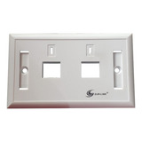 Tapa Face Plate Doble Para Red Lan Rj45 Cat 5e Cat 6x12 Unid