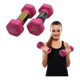 Par Mancuernas Pesa Neopreno 1 Kg Likefit Para Entrenamiento Color Rosa