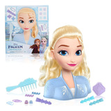 Frozen Elsa Disney Cabeza De Peinados Con Accesorios 