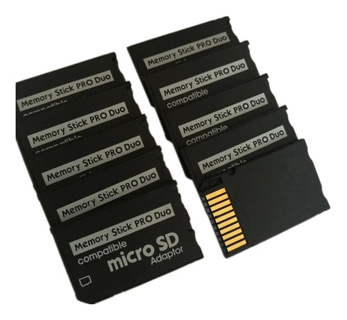 10 Pzas Adaptador Micro Sd A Pro Duo Psp Sony Pack 