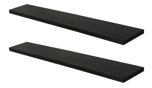 Kit 02 Prateleiras Mdf 100x25 Preto Mdf 15mm 1 Metro X 25cm.