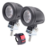 Par Faros Auxiliares Led Cree Moto 10w C/ Switch 