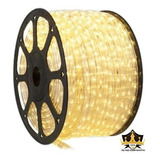 Mangueira Led Redonda Natal 100m  Branco Quente 220v 