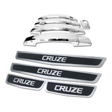 Cubre Manijas Cromadas + Zocalos Black P/ Chevrolet Cruze 
